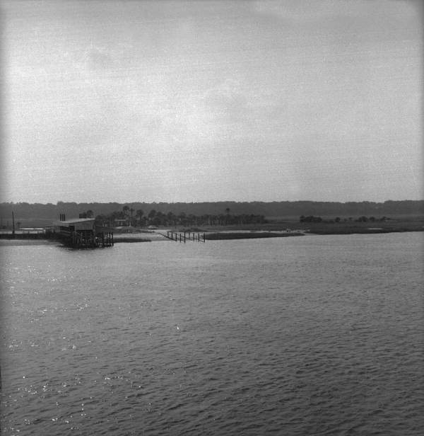 Docks on small barrier island in front of Fort George Island - Jacksonville, Florida