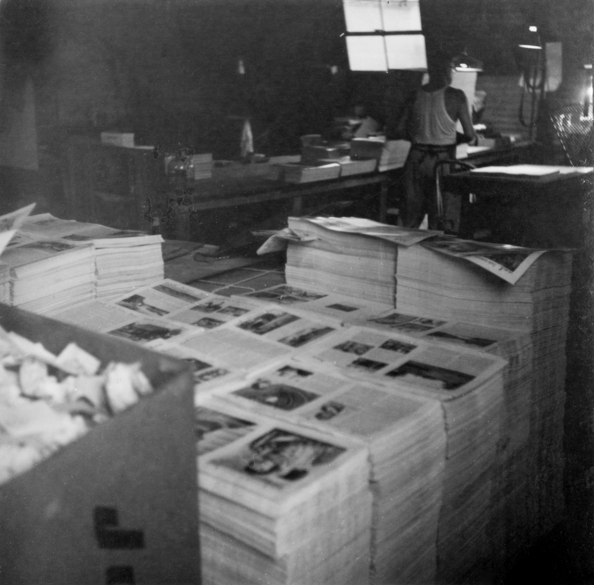 Stacks of book sheets for Peithmann's book