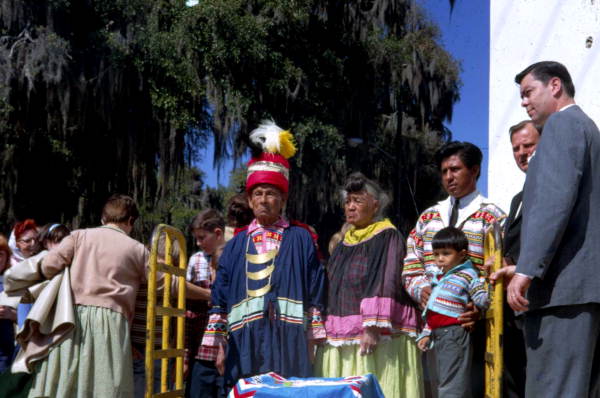 Seminole Indians gathered at a meeting