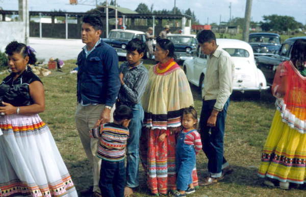 Seminole Indians on line at the Dania Seminole Indian Reservation