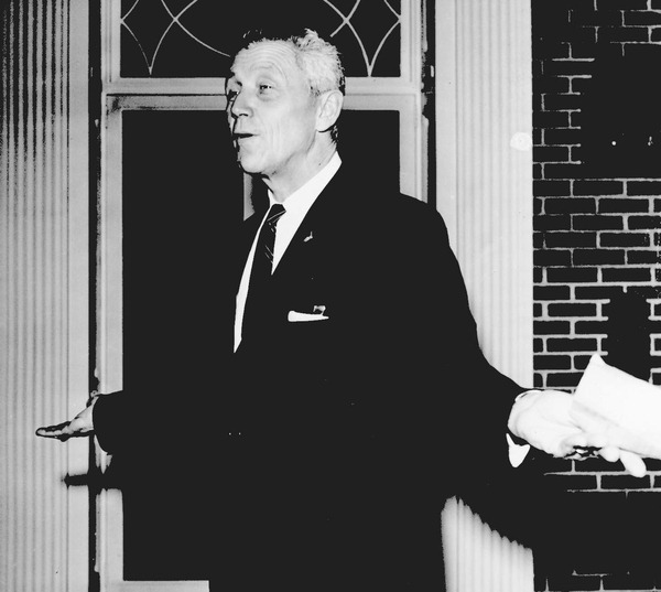 Florida Governor LeRoy Collins receiving a telegram from the KA fratenity