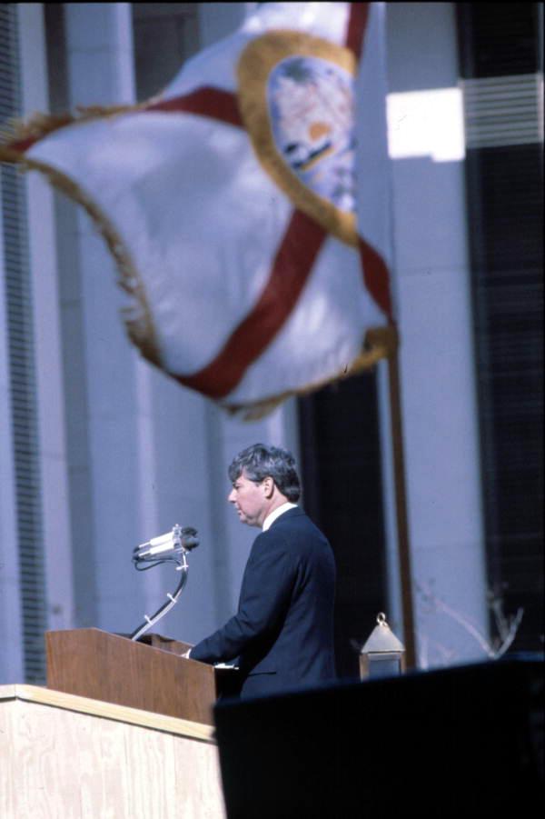 Florida Governor Bob Graham delivering an inaugural address.