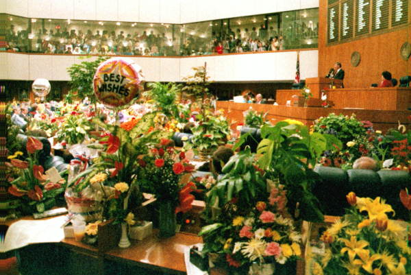 Governor Graham giving his final State-of-the-State address.