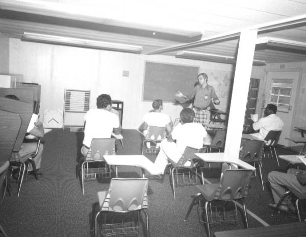 Prisoners listening to a lecture in Glades Correctional Institution - Belle Glade, Florida.