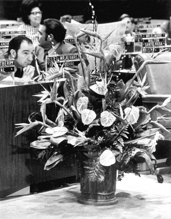 Bouquet on the floor of the Florida legislature