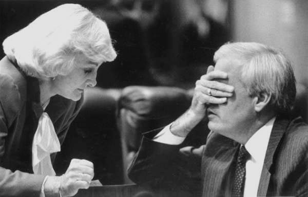 Representatives discussing an issue.