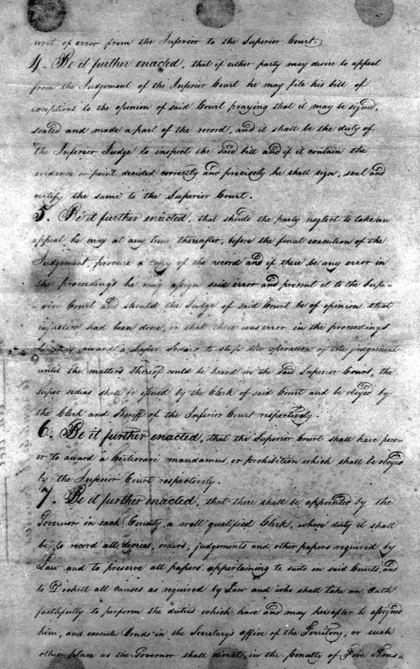 First acts of the legislative council