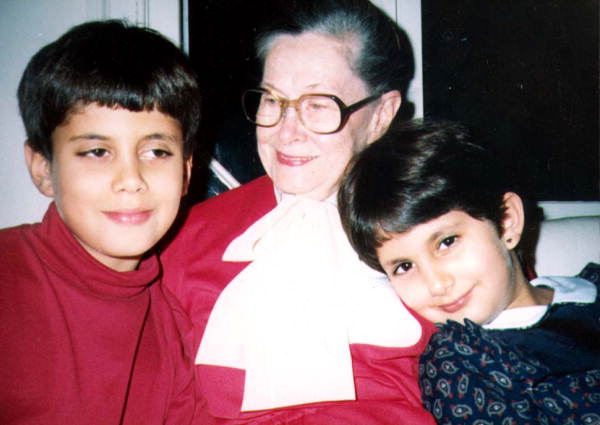 Rebecca Bowles Hawkins with her grandchildren on Christmas day - Washington, D. C.