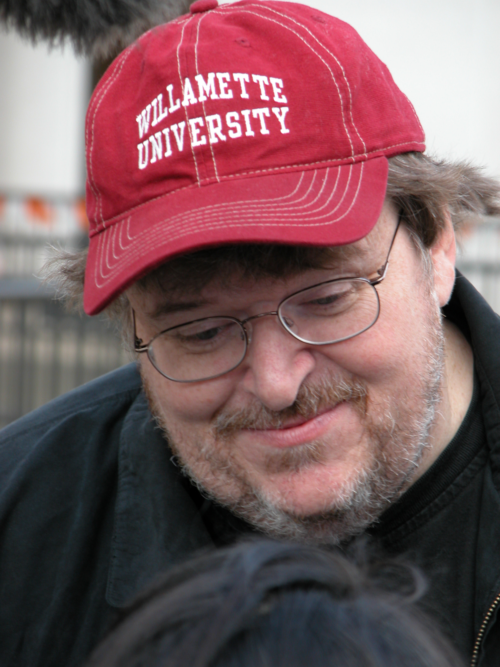 Michael Moore at the R.A. Gray Building plaza during the 2004 Presidential election - Tallahassee, Florida