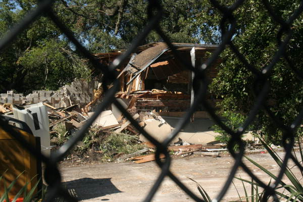 View showing demolition of building at 319 West Madison Street - Tallahassee, Florida.