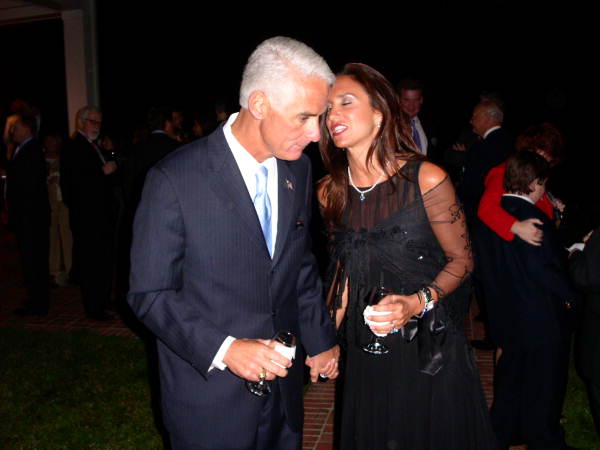 Governor Charlie Crist with his girlfriend Carole Rome.