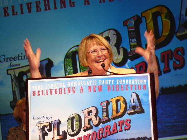 Florida Democratic Party Chairwoman Karen Thurman addressing her party's state convention at Walt Disney World in Orlando, Florida.