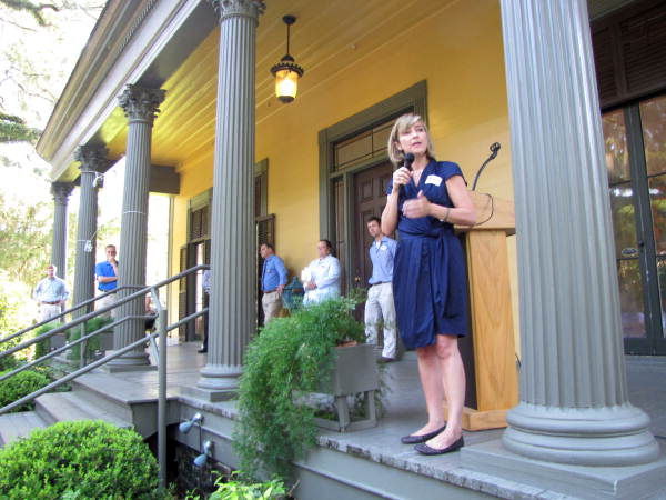 Holly Benson at the Brokaw-McDougall House in Tallahassee campaigning for the attorney general office.