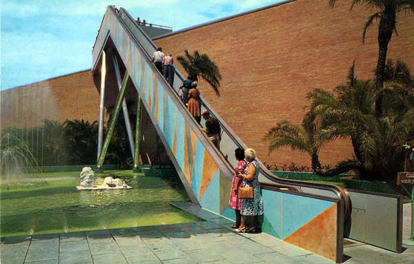Escalator at the Anheuser-Busch brewery attraction in Tampa, Florida.