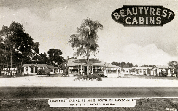 Beautyrest Cabins, 15 miles south of Jacksonville, on U.S. 1 in Bayard, Florida.