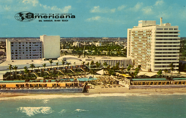 Aerial view of the Americana Hotel at Bal Harbour.