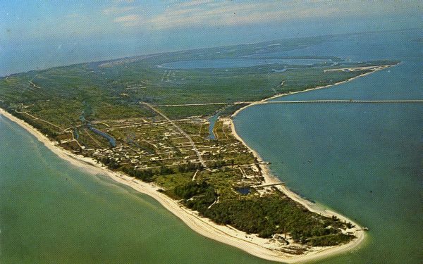 Aerial view of Sanibel Island.