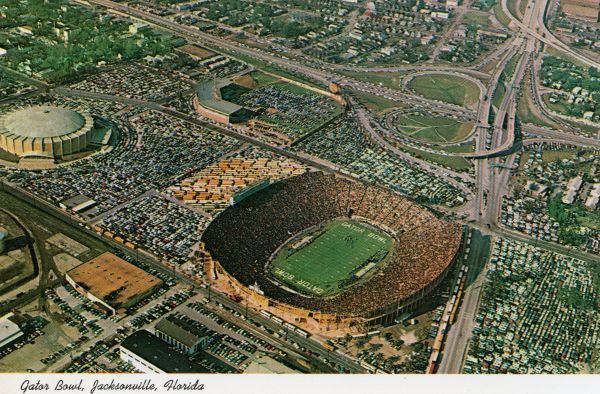 Aerial view overlooking the Gator Bowl in Jacksonville.