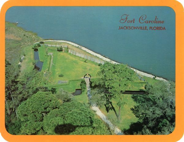Aerial view overlooking the Fort Caroline National Memorial on Fort George Island.