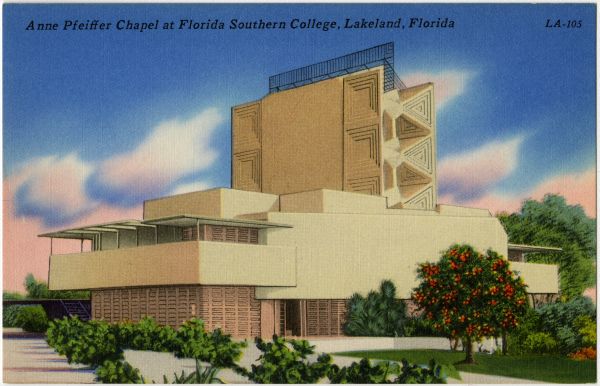 Annie Pfeiffer Chapel at Florida Southern College, Lakeland, Florida.