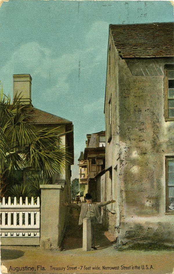 Treasury Street-7 feet wide, Narrowest Street in the U.S.A. - St. Augustine, Fla.