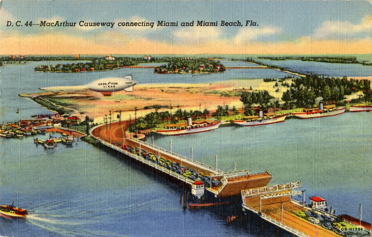 County Causeway connecting Miami and Miami Beach, Fla.