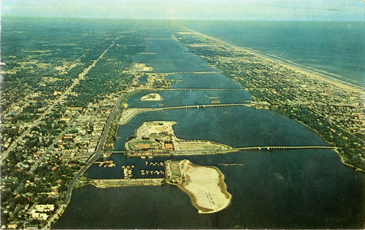 Aerial view of Daytona Beach.