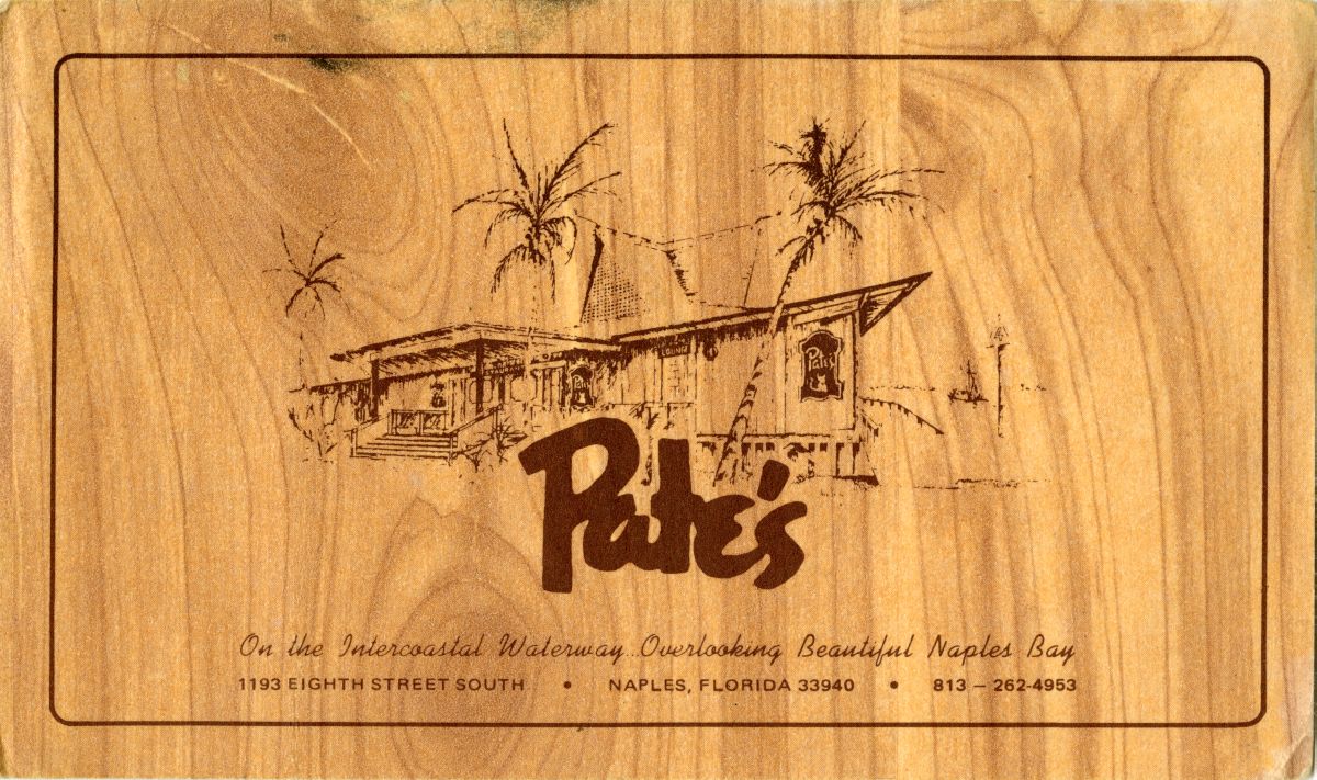 Pate's Restaurant at 1193 Eighth St. South in Naples.