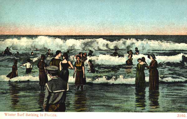 Winter surf bathing in Florida