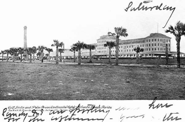 Golf links and palm trees, Continental Hotel - Atlantic Beach, Florida