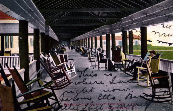 Veranda facing the ocean, Continental Hotel - Atlantic Beach, Florida