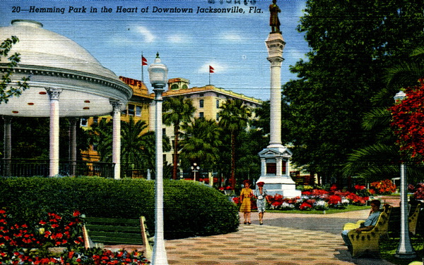 Hemming Park in the heart of downtown Jacksonville, Florida
