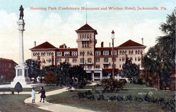 Hemming Park (confederate monument and Windsor Hotel) - Jacksonville, Florida