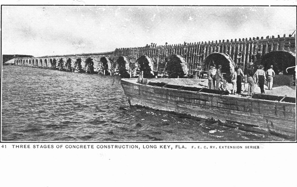 Three stages of concrete construction - Long Key, Florida