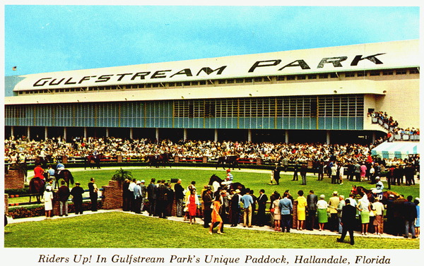 Riders up! In Gulfstream Park's unique paddock - Hallandale, Florida