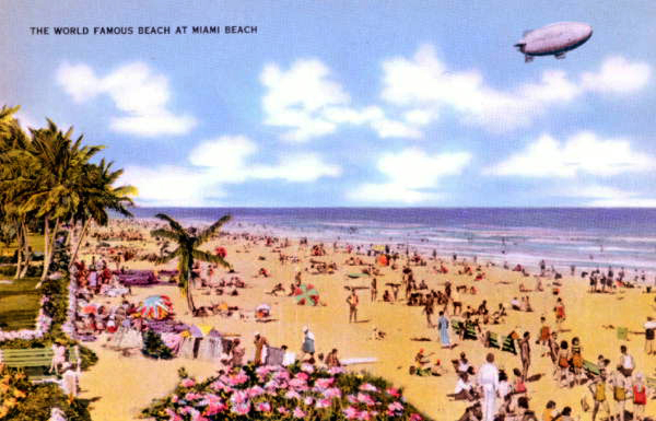 The world famous beach at Miami Beach