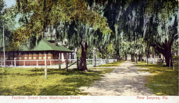 Faulkner Street from Washington Street - New Smyrna, Florida.