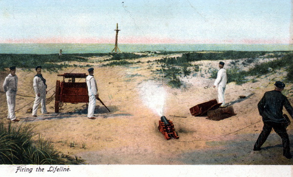 Firing the lifeline - Pensacola, Florida.