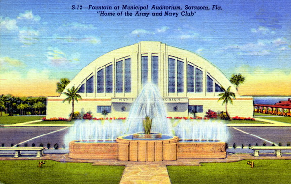 Fountain at municipal auditorium - Sarasota, Florida.