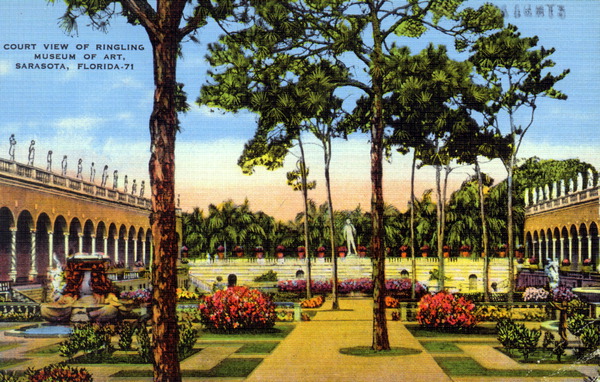 Court view of John and Mable Ringling Museum of Art - Sarasota, Florida.
