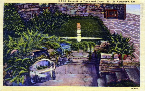 Fountain of Youth and cross, 1513, St. Augustine, Florida