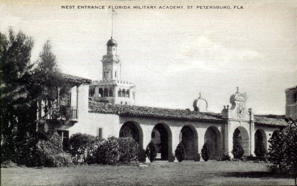 West entrance, Florida Military Academy, Saint Petersburg, Florida
