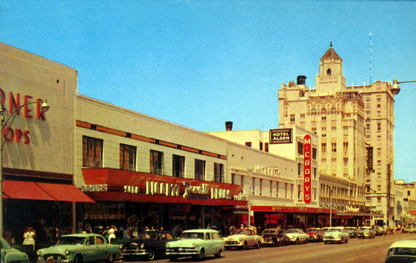 View of downtown St. Petersburg, Florida showing famous Central Avenue.