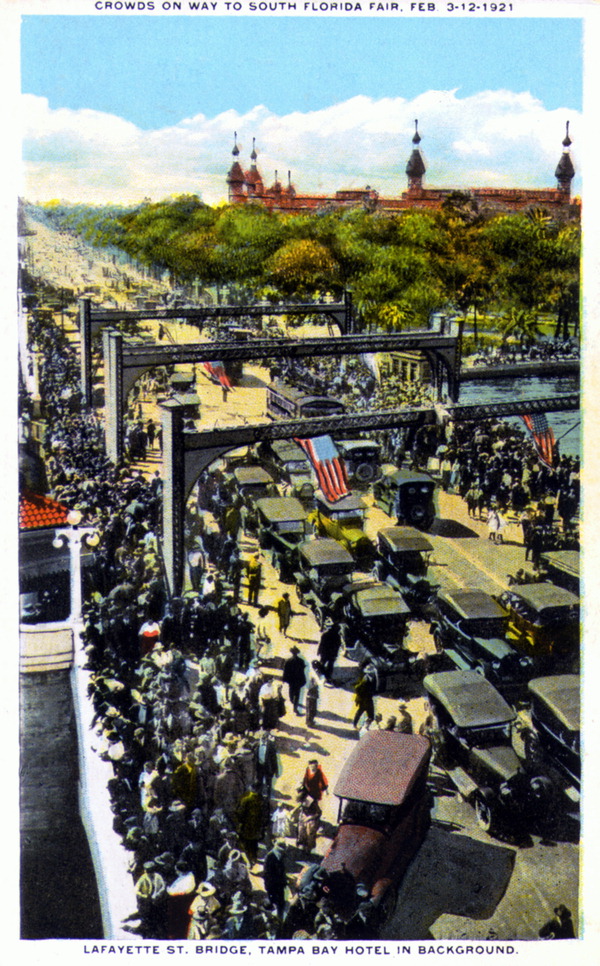 Crowds on way to South Florida Fair, Feb. 3-12-1921 - Tampa, Florida.