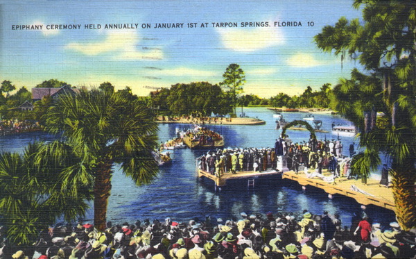 Epiphany ceremony held annually on January 1st at Tarpon Springs - Florida