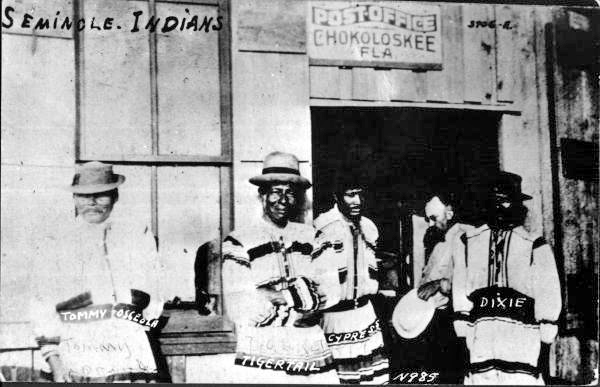 Seminole Indians at the post office - Chokoloskee, Florida