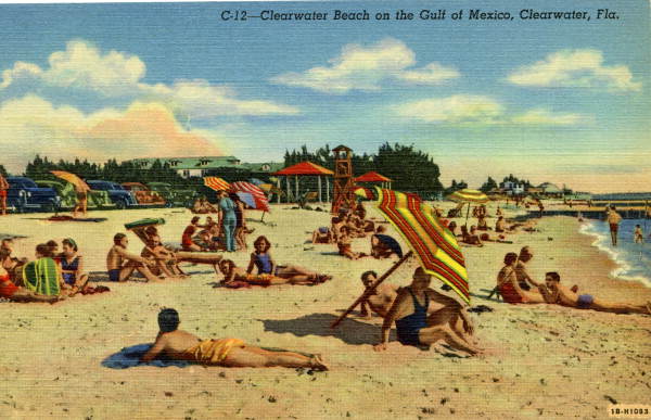 Visitors on Clearwater Beach - Clearwater, Fla