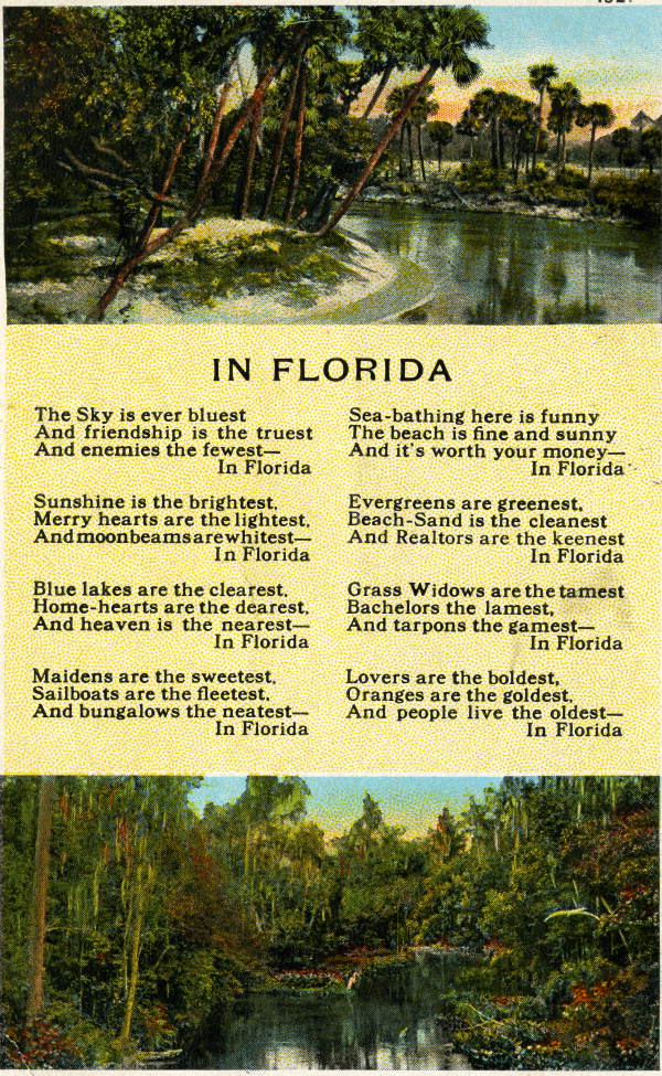 "In Florida" poem by William Lee Popham.
