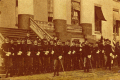 The Leon Guards, also known as The Governor's Guards, on the steps of the State Capitol in 1899.