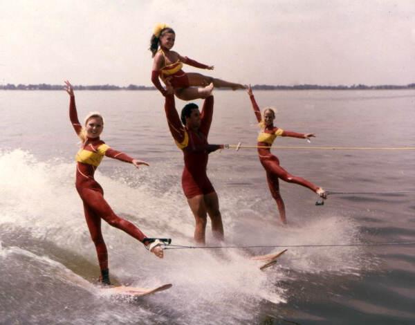 "Graceful Adagio" during waterskiing performance at the Florida Cypress Gardens theme park in Winter Haven, Florida.